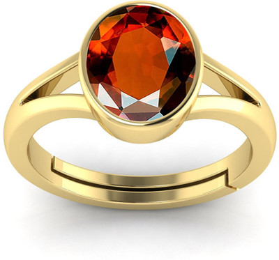 TODANI JEMS Natural 14.25 Ratti Hessonite Ring With Lab Certificate Brass Garnet Sterling Silver Plated Ring