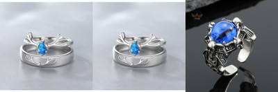 Teeragaj stainless Steel Wedding Style Rings For Lovers, Couples, Husband Wife Alloy Silver Plated Ring Set