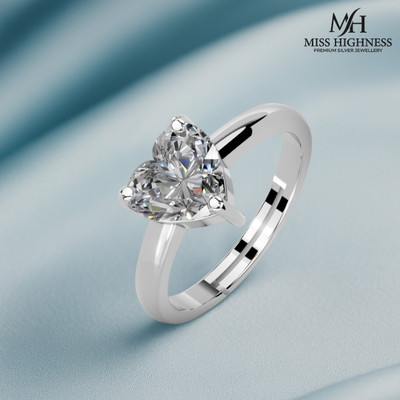 Miss Highness Sterling Silver Cubic Zirconia Rhodium Plated Ring
