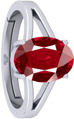 VishvMa 8.25 Ratti Burma Ruby Manik Gemstone Ring A1 Quality Stone Ruby Brass Plated Ring