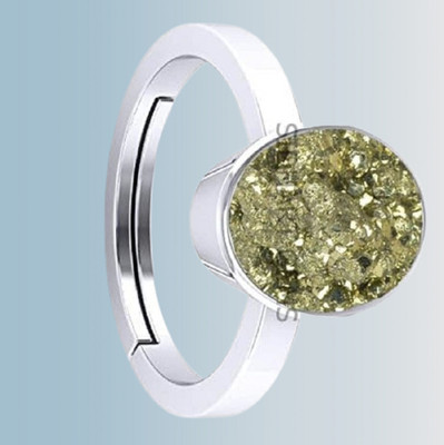 SIDHGEMS 6.25 Ratti Natural Pyrite Crystal Ring Silver Plated Brass Silver Plated Ring