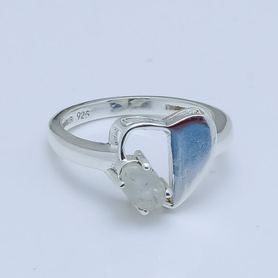 anika jewellers White Rainbow Moonstone Natural Gemstone 925 Sterling Silver Ring For Her Sr-185 Sterling Silver Ring