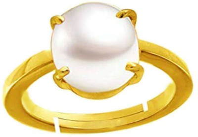 PTM Pearl (Moti) 8.25 Ratti or 7.50 Ct Panchdhatu (5 Metal) Women Adjustable Stone Ring