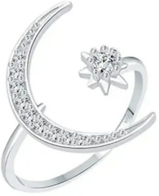 Neerajyoti ring Alloy Cubic Zirconia Titanium, Platinum, Rhodium, Silver Plated Ring