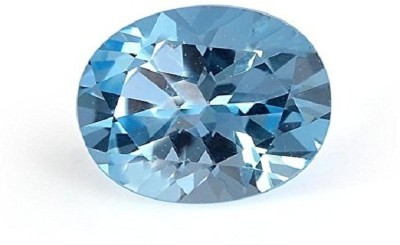 lilagems 7.25 Ratti Blue Topaz Stone Oval Shape Certified Original Natural Gemstone Brass Topaz Ring