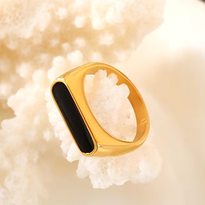 Neerajyoti Brass Onyx Brass Plated Ring