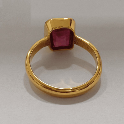 Gemzonite Copper Ruby Gold Plated Ring