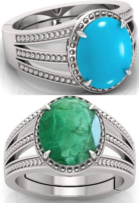 BHAIRAW GEMS Moonstone Stone Silver Adjustable Ring Stainless Steel Ring