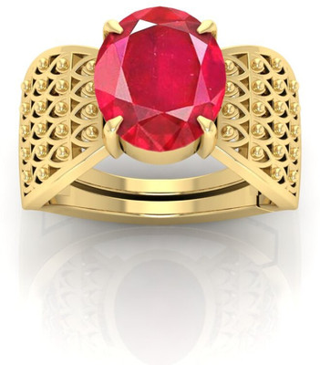 TODANI JEMS 12.25 Ratti Manikya Gemstone Adjustable Ring With Lab CertificateG Stone Ruby Ring