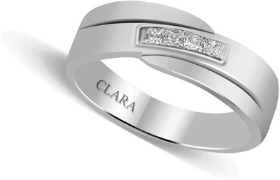 CLARA Sterling Silver Cubic Zirconia Rhodium Plated Ring
