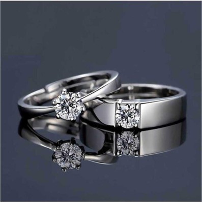 Rahgir Alloy Platinum, Silver Plated Ring Set