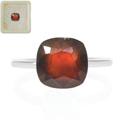 CaratYogi Real Certified Ceylon Hessonite 4.77 Carat 5.25 Ratti Square Cushion Shape for Stone Garnet Ring