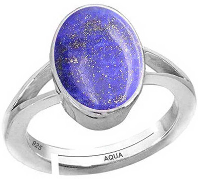 AQUAGEMS lapis lazuli 7.25 Ratti or 6.5 Ct Natural Gemstone bis Hallmark 925 Stone Ring