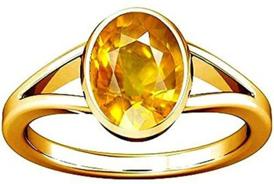 Gemzonite Yellow Sapphire Ring 13 Stone Ruby Gold Plated Ring