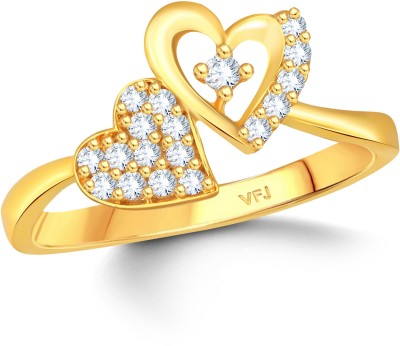 VIGHNAHARTA cz alloy Gold plated Valentine heart love Ring for women and Girls Brass Cubic Zirconia Gold Plated Ring