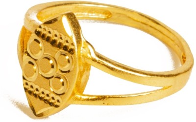 GoldCash Ornate Design Golden Ring for Women & Girls Brass Gold Plated Ring