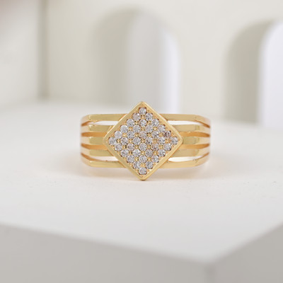 GORASH CREATION Alloy Diamond Gold Plated Ring