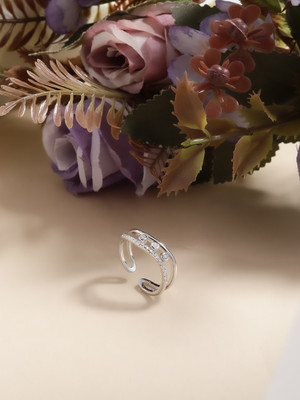DIAVO Rogue Rhapsody Rhodium Plated Silver Ring Sterling Silver Cubic Zirconia Sterling Silver Plated Ring