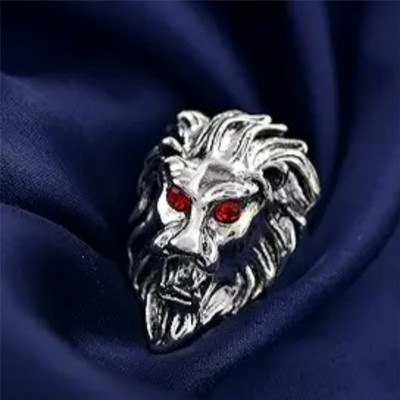 Vedansh Vedansh Enterprises Stylish Silver Plated Lion Head Ring Alloy Sterling Silver Plated Ring