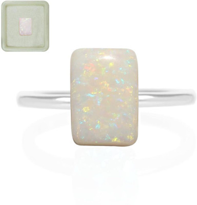 CaratYogi Natural Certified Fire Opal Stone 4.25 Ratti 3.86 Carat Rectangle Shape for Stone Opal Ring