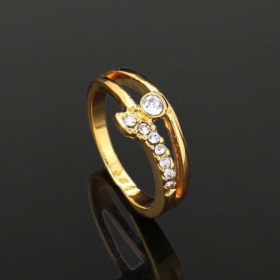 Estele Alloy Crystal Gold Plated Ring