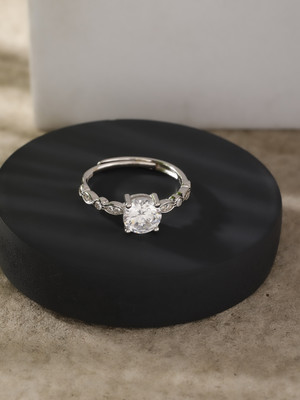 DIAVO Epic Gemstone Silver Ring Sterling Silver Cubic Zirconia Sterling Silver Plated Ring