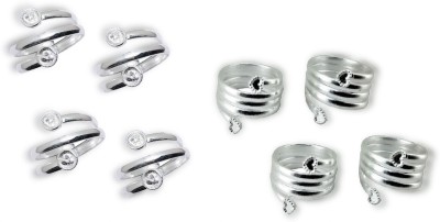 KAMADA CREATIONS Toe Ring Combination Alloy Crystal Silver Plated Toe Ring