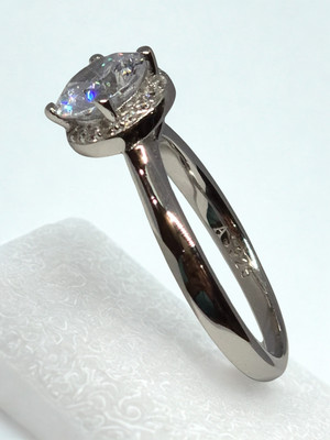 Anant Shree Jewels 925 Sterling Silver Solitaire Ring with Round Brilliant Stone (BIS Hallmarked) Silver Zircon Silver Plated Ring