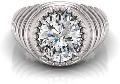 TODANI JEMS 9.25 Ratti Zircon Gemstone Adjustable Ring With Lab CertificateI Shell Zircon Rhodium Plated Ring