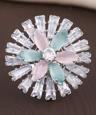 GC PREMIUM JEWELLERY Trendy Stylish Silver Adjustable Finger Ring Girls & Women Brass Silver Plated Ring