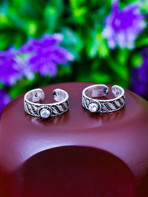 Pissara by Sukkhi 925 Sterling Silver Toe Rings|with Authenticity Certificate & 6 M Warranty Silver Rhodium Plated Toe Ring