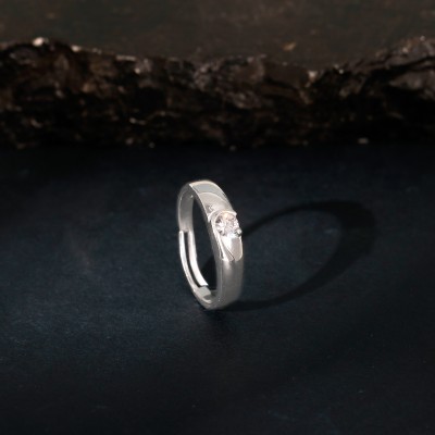 GIVA Sterling Silver Zircon Rhodium Plated Ring