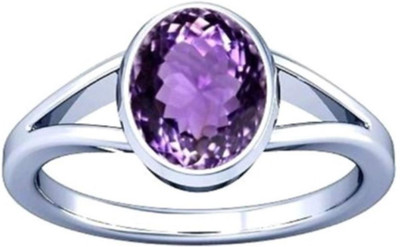 Jewelswonder Blue Sapphire neelam Silver coat Adjustable Ring Unisex Wt 7.25 rti Stone Amethyst Silver Plated Ring