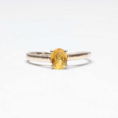 KUNDLI GEMS Yellow Sapphire Ring Natural stone Pukhraj Astrological Purpose And Lab Certified For Men & Women Stone Ruby Silver Plated Ring