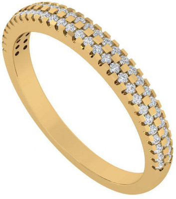 Diamtrendz Jewels Pure 925 Silver & Diamond Band Sterling Silver Cubic Zirconia Gold Plated Ring