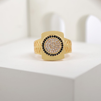 GORASH CREATION Alloy Cubic Zirconia Gold Plated Ring