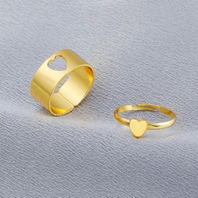 YU Fashions Steel Gold Plated Ring Set