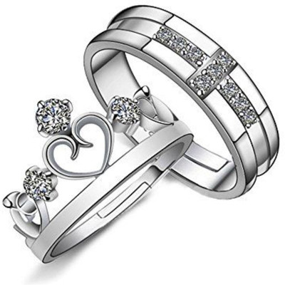Rockjon Silver Couple Ring Set engagement ring for men women valentines wedding birthday Stainless Steel, Brass, Stone, Metal, Copper Cubic Zirconia, Crystal, Diamond Silver, Rhodium Plated Ring Rockjon Silver Couple Ring Set engagement ring for men women valentines wedding birthday Stainless Steel, Brass, Stone, Metal, Copper Cubic Zirconia, Crystal, Diamond Silver, Rhodium Plated Ring