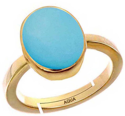 AQUAGEMS Turquoise (Firoza) 10.25 Ratti or 9.50 Ct Panchdhatu (5 Metal) Men Adjustable Stone Ring