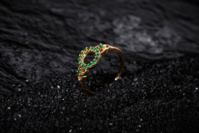 Vosgi Brass Ruby Gold Plated Ring
