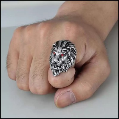 Dee Gee's mart Silver Lion Ring pack of 1. Alloy Ring
