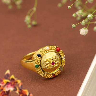 Vogue21 GOLD PLATED RING FOR MEN AND WOMEN Brass Gold Plated Ring