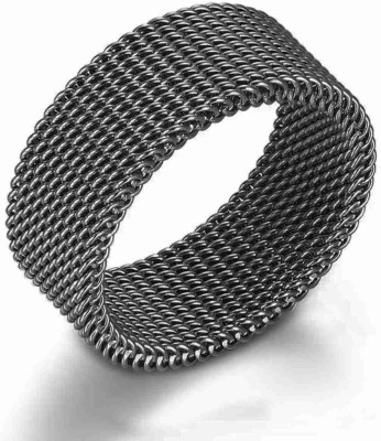 Neerajyoti Stainless Steel Titanium, Sterling Silver Plated Ring