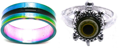 Dynamic Retail Global Set of 2 Rings for Men & Women, Black-Green Copper Ring