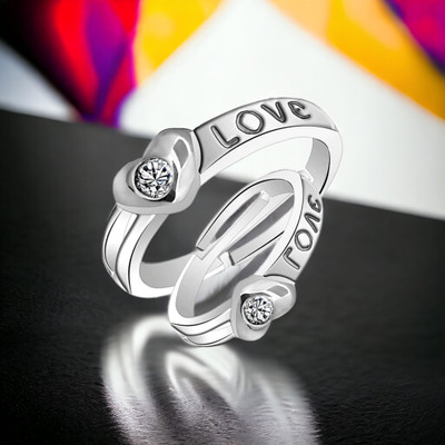 Sullery Stainless Steel Cubic Zirconia Silver Plated Ring