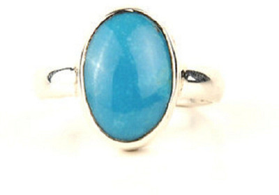 Kanvi Jewelers Turquoise Line (Firoza) Ring for Men and Women Brass Silver Plated Ring