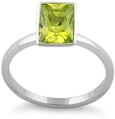 RSPR Stone Peridot Silver Plated Ring
