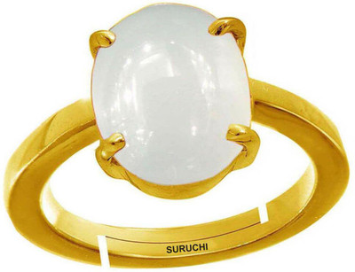 Suruchi Gems & Jewels Moonstone (Chandrakant) 7.25 Ratti or 6.5 Ct Panchdhatu (5 Metal) Men Adjustable Stone Ring