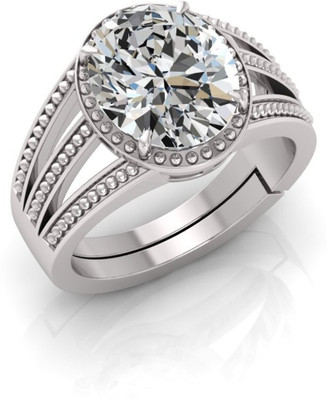 Pranjal Gems Stone Zircon Silver Plated Ring