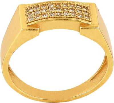 GORASH CREATION Brass Diamond Gold Plated Ring